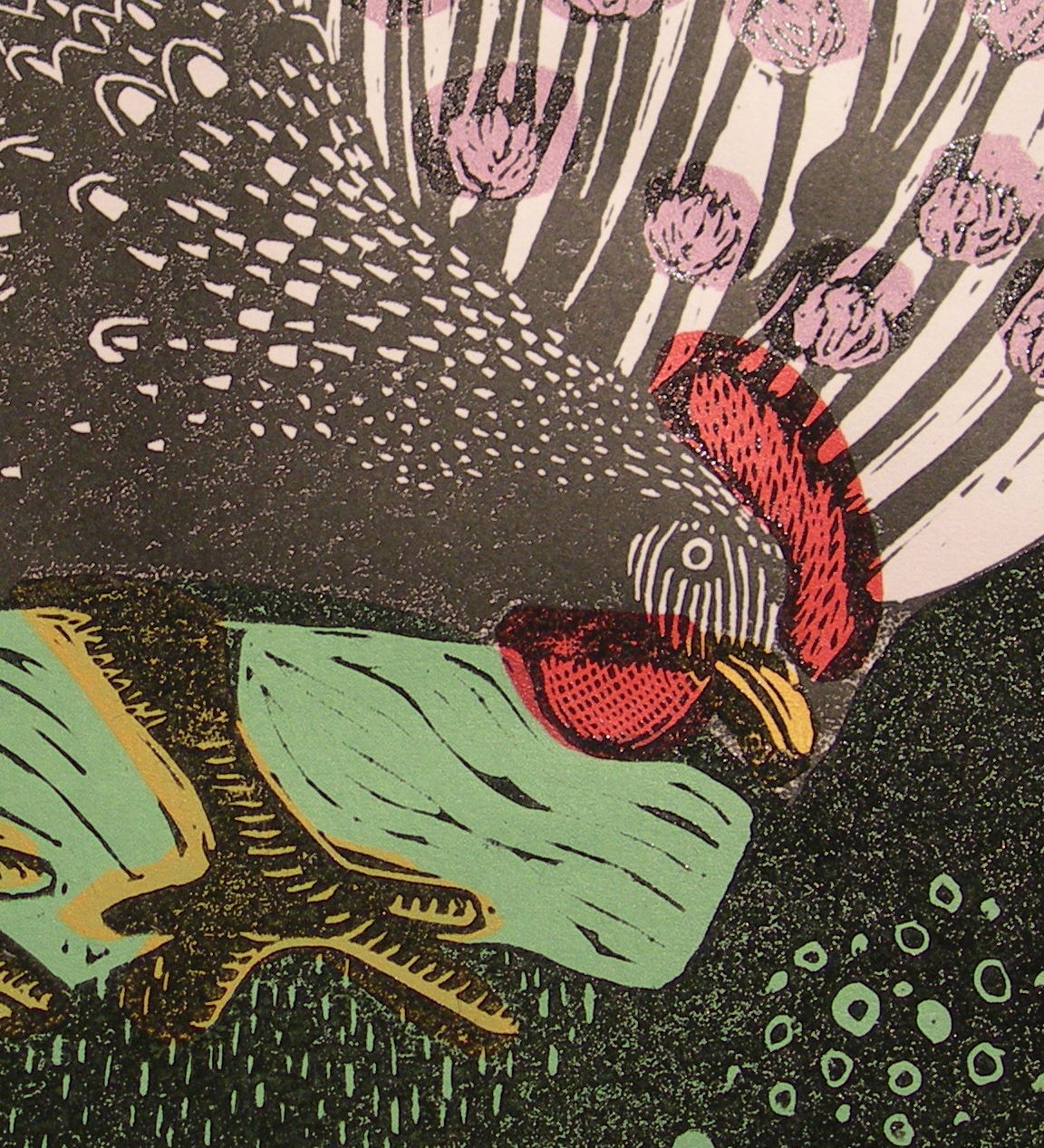 Lino Pint and Silkscreen Print. 2014.